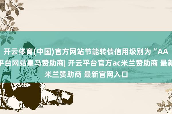开云体育(中国)官方网站节能转债信用级别为“AA+”-开云平台网站皇马赞助商| 开云平台官方ac米兰赞助商 最新官网入口