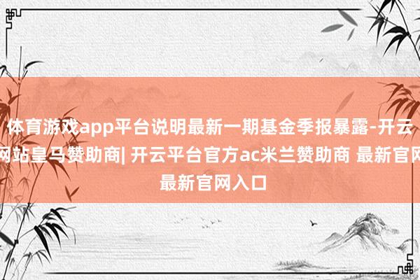 体育游戏app平台说明最新一期基金季报暴露-开云平台网站皇马赞助商| 开云平台官方ac米兰赞助商 最新官网入口