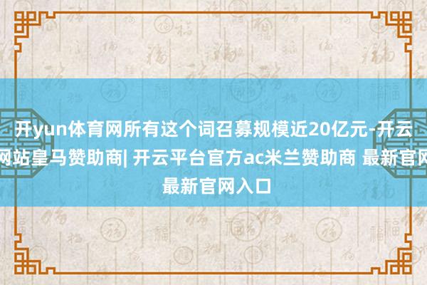 开yun体育网所有这个词召募规模近20亿元-开云平台网站皇马赞助商| 开云平台官方ac米兰赞助商 最新官网入口
