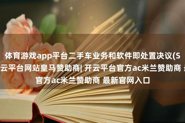 体育游戏app平台二手车业务和软件即处置决议(SaaS)业务-开云平台网站皇马赞助商| 开云平台官方ac米兰赞助商 最新官网入口